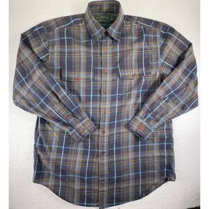 CC‎ Filson Flannel Shirt Men's M Medium Brown Blue Plaid Long Sleeve Button Up